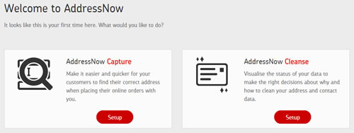AddressNow welcome