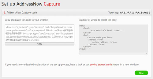 Select the capture code