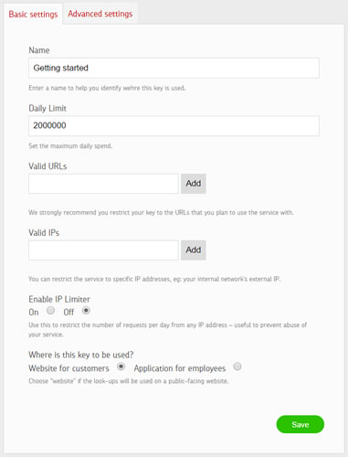 Edit your key settings